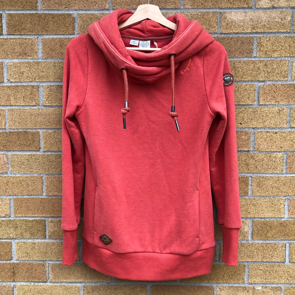 Ragwear Gripy Bold Pullover Hoodie sweatshirt NWT vegan clothing Coral Fallwear